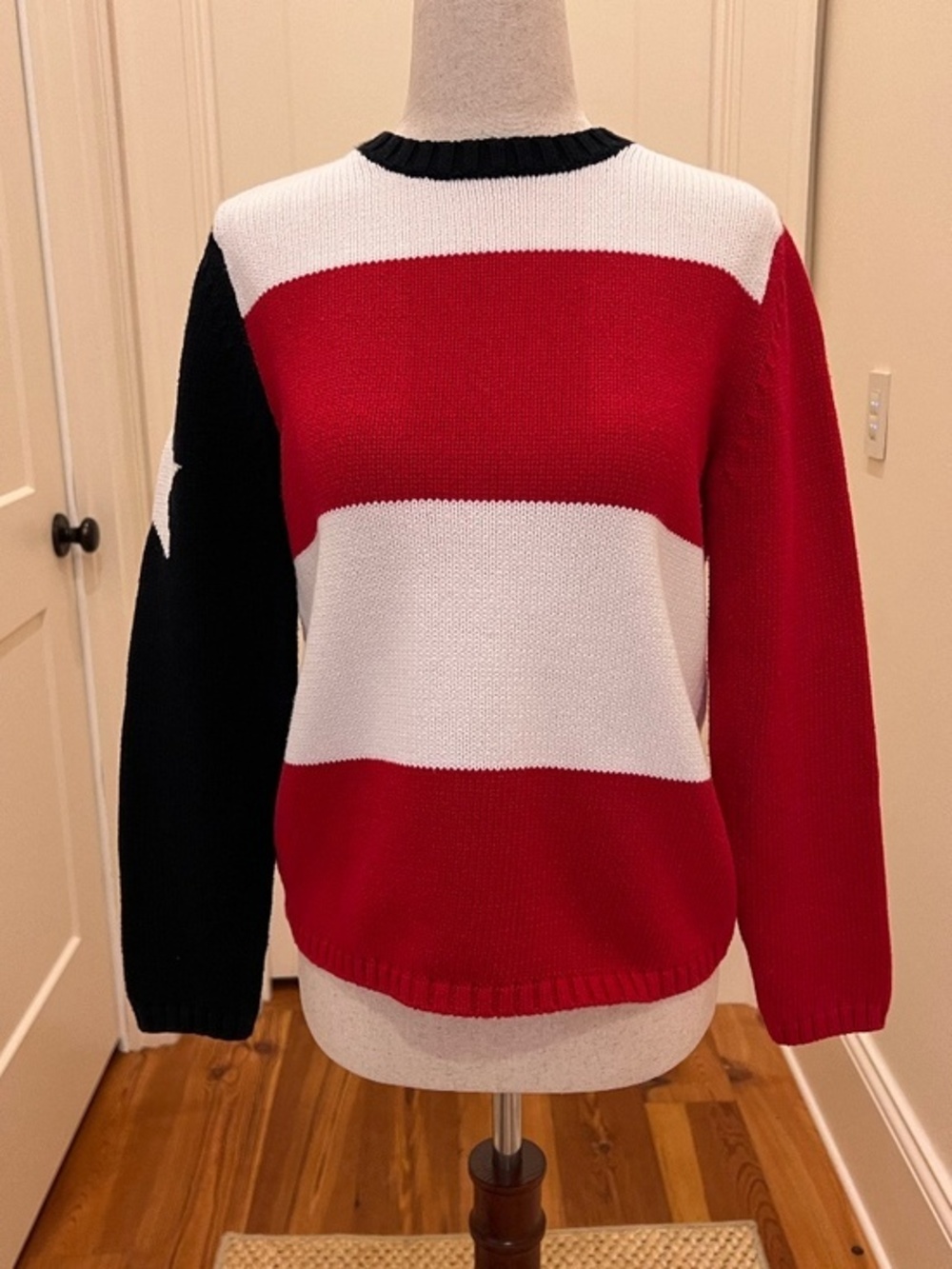 Vintage Red, White and Blue Petite Sophistic Sweater